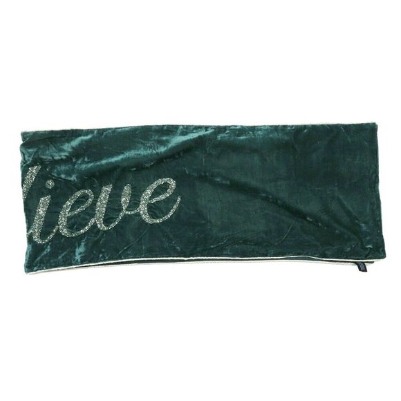 Cynthia Rowley 14.5in x 74in Believe Beaded Velour Velvet Table Runner Holiday - Picture 6 of 10